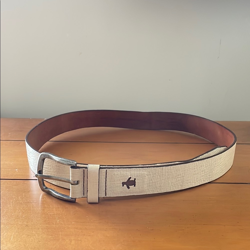 Men's Cream Leather Belt